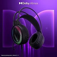 ZEBRONICS New Launch Blitz C Dolby Atmos Gaming Over Ear Headphone, 50Mm Neodymium Drivers, Padded Headband, Lightweight & Comfortable, RGB Lights, Flexible Mic, Type-C Connector,