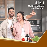 AGARO Grand 1000 Watts Hand Blender With Chopper, Jar & Whisker, 2 Variable Speed Modes & Speed Regulator, Stainless Steel Blades(Black), 400mmx60mm