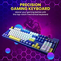 Portronics K1 Mechanical Keyboard offers tactile blue switches, customizable RGB lighting, sleek design, and durability for gamers and typists.