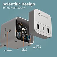 Portronics Volt 20 – 20W Desktop Charger features 3 AC ports, allowing you to charge multiple devices simultaneously. Compact design, efficient power delivery, perfect for home or office use.