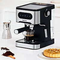 Lifelong Digital Espresso Coffee Maker -1350W Coffee Machine, 20 Bar Pressure Pump, Steam Band