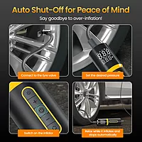 Portronics VAYU 5.0 Lite Tyre Inflator – Portable | Torch | Black | 1 Year Warranty