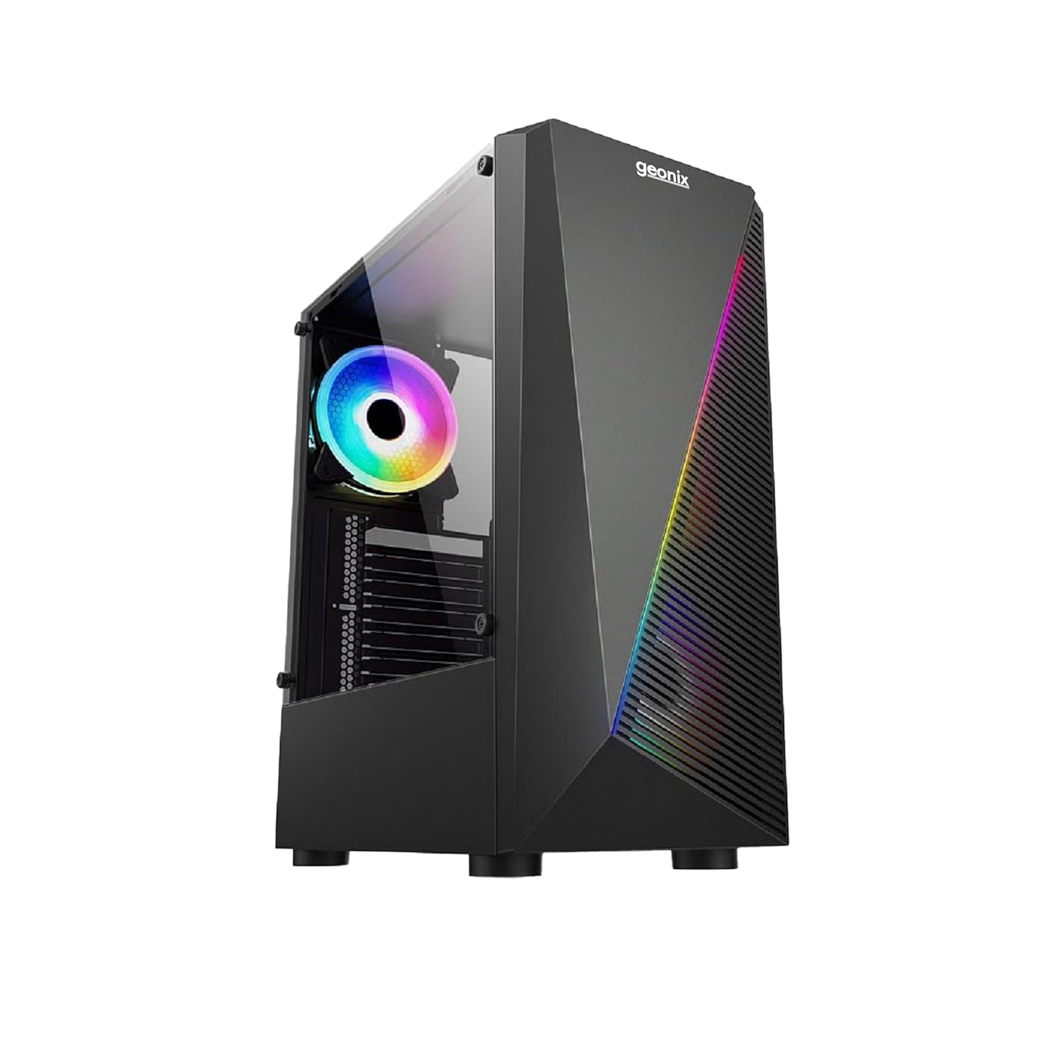 GEONIX Tempered_Glass ATX Gaming Cabinet (X10W)-Black