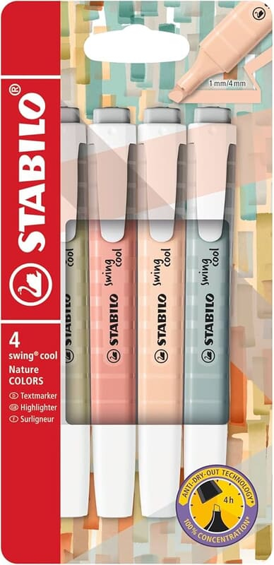 STABILO HIGHLIGHTER - 275/4-09 SWING COOL 4PCS STABILO HIGHLIGHTER - 275/4-09 SWING COOL 4PCS