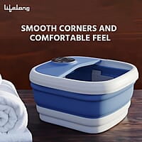 Lifelong Electric Foldable Foot Spa Massager with 8 Manual Massage Rollers, Digital Panel & Water Heating Technology