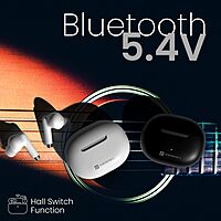 Portronics Harmonics Twins 32 TWS Earbuds – In‑Ear | Bluetooth 5.4 | HD Mic | Up to 30 Hr Playback | Touch Control | Low Latency | IPX5 Water Resistant | Type‑C Fast Charging (White)