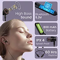 Portronics Harmonics 250 Bluetooth In-Ear Headset – V5.3, Type-C | 60Hrs Play Time | Black