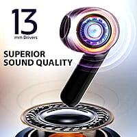 Blaupunkt Btw100 Khrome Bassbuds Truly Wireless Bluetooth Earbuds I Hd Sound I Gaming Mode I Low Latency I 30H PlaytimeITurbovolt Charging I Bt Version 5.3 I Intuitive Touch Controls