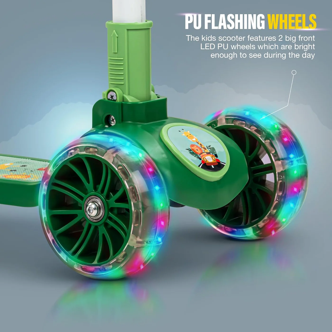 Baybee Kitty Kick Scooter for Kids, Foldable Kids Scooter- Green Baybee Kitty Kick Scooter for Kids, Foldable Kids Scooter- Green