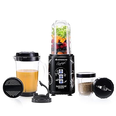 Wonderchef Nutri Blend Smart 3 Jar Automatic Mixer Grinder with Dual Pulse Function 22000 RPM 500 W