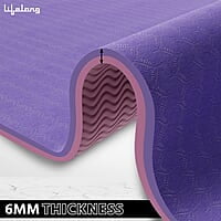 Lifelong Dual Color TPE Material Yoga Mat for Women & Men 6mm Anti-Slip Yoga Mat for Gym Workout Exercise Mat