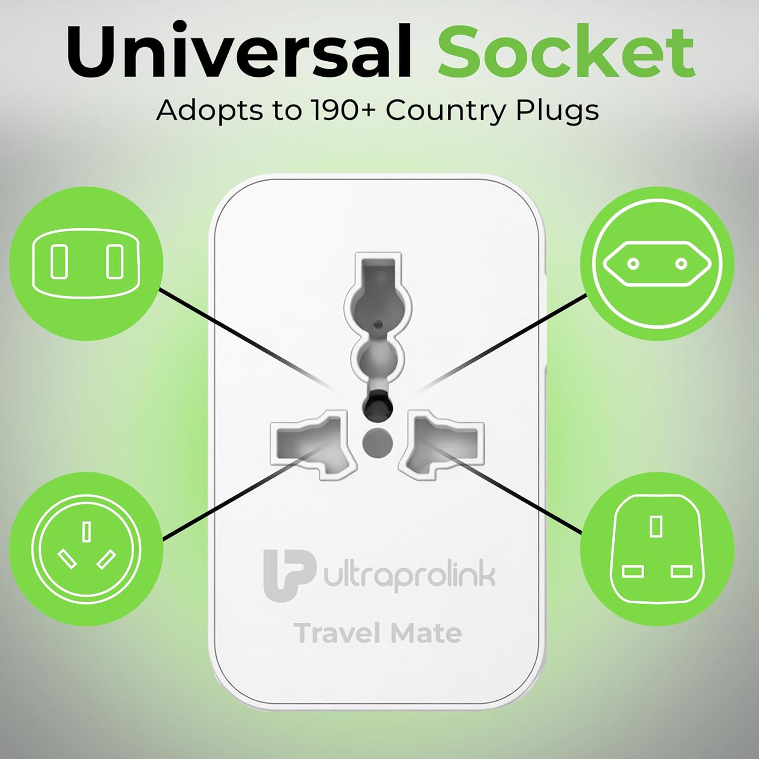 UltraProlink UM1341 - World Travel Adapter & 2 USB Charger