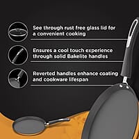 Preethi Dura Collection Non Stick Tawa, 26 cm, Gas & Induction Compatible