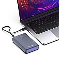 Ambrane 85W Fast Charging Powerbank for MacBook, Type C Laptop & Mobile Charging, 20,000mAh Battery, Triple Output