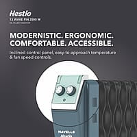Havells Hestio 13 Wave Fin OFR 2900 Watt with 3 Heat Setting 1000W/1500W/2500W & PTC Heater 400W