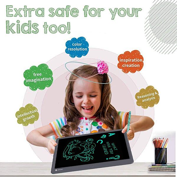 Portronics Ruffpad 15 – 15" LCD Writing Pad, Grey. Perfect for notes, sketches, and reminders. Lightweight, portable, and eco-friendly. Easy to use with a simple erase button. Ideal for all ages.