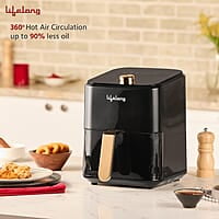 Lifelong Air Fryer 1 Year Warranty 1200W, 4L, Air Fryer for Home, Airfryer, Electric Air-Fryer with 360° Hot Air