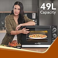 AGARO ROYAL 49 Litres Oven Toaster Griller (OTG), Motorised Rotisserie, Convection, 5 Heating Functions, 2000W, Suitable for Cake Baking.
