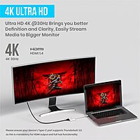 Portronics C-Konnect Type-C to HDMI Adapter (3-in-1) | Multiport USB-C Hub with 4K@30Hz HDMI, USB 3.0 @ 5Gbps, 100W PD Charging Port | For Laptop, MacBook, PC & Other Type-C Devices (White)