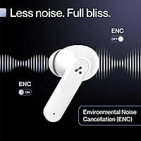 Ambrane Dots Sense True Wireless Earbuds with 21 Hours Playtime,Environmental Noise Cancellation (Enc),10Mm Drivers with Boostedbass,Bluetooth V5.1,Ipx4 Splash Proof