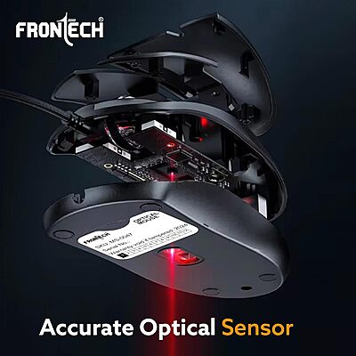 Frontech MS-0047 – Wired optical mouse with 1000 DPI, ergonomic design, and smooth tracking for precise and comfortable daily use.