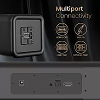 Portronics Pure Sound 107 – 200W Soundbar with Subwoofer | Immersive Audio, Sleek Design, Bluetooth & Powerful Bass for Home Entertainment