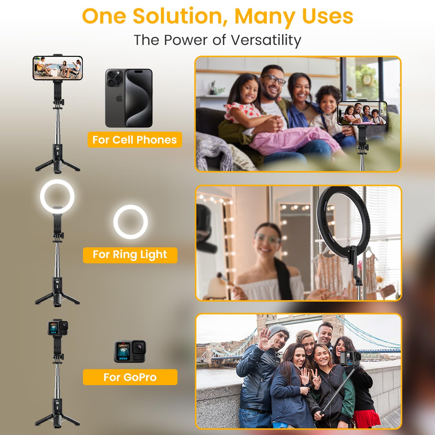 Portronics Lumistick Mini – 3-in-1 Selfie Stick, Black. Compact design, built-in LED light, and Bluetooth remote. Perfect for selfies, group photos, and video calls. Lightweight and portable.