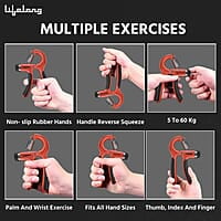 Lifelong Adjustable Hand Grip Strengthener, Hand Gripper for Men & Women for Gym Workout
