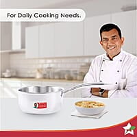 Wonderchef Nigella Tri-Ply 18 cm Sauce Pan 2.2 Liters 2.5 mm Thickness Silver