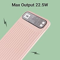 ZEBRONICS MB10000S13 Power Bank, 10000 mAh, Rapid Charge, 22.5W Output, Dual USB Output, PD 3.0 Type C, Built in Protections, Percentage Indicator, Made in India