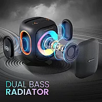 Portronics Dash 10 50W Speaker with Dual Karaoke Mics – Powerful Sound, Party-Ready | Perfect for Events, Music & Home Entertainment