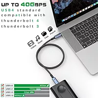 UPORT USB4 Type-C Cable 1.5M – 40Gbps, 240W, 8K, supports high-speed data transfer, power delivery, and stunning video output for seamless connectivity and performance across devices.