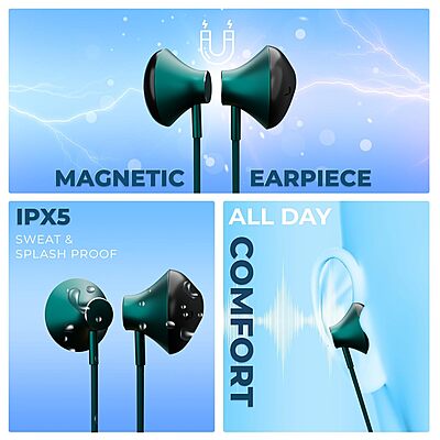 Lapcare Wooband Primium LNB 201B neckband offers 20 hrs battery, Bluetooth 5.3, Type-C fast charging, 10mm drivers, magnetic earbuds & IPX5 water resistance for daily use.