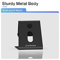 Ambrane Mobile Holding Tabletop Stand, 180 Degree View, Premium Metal Body, Wide Compatibility, Multipurpose, Anti-Skid Design Pop Stand