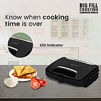 Havells Big Fill Crustino Sandwich Maker 900W with Food Grade Non Stick Coated Sole Plates