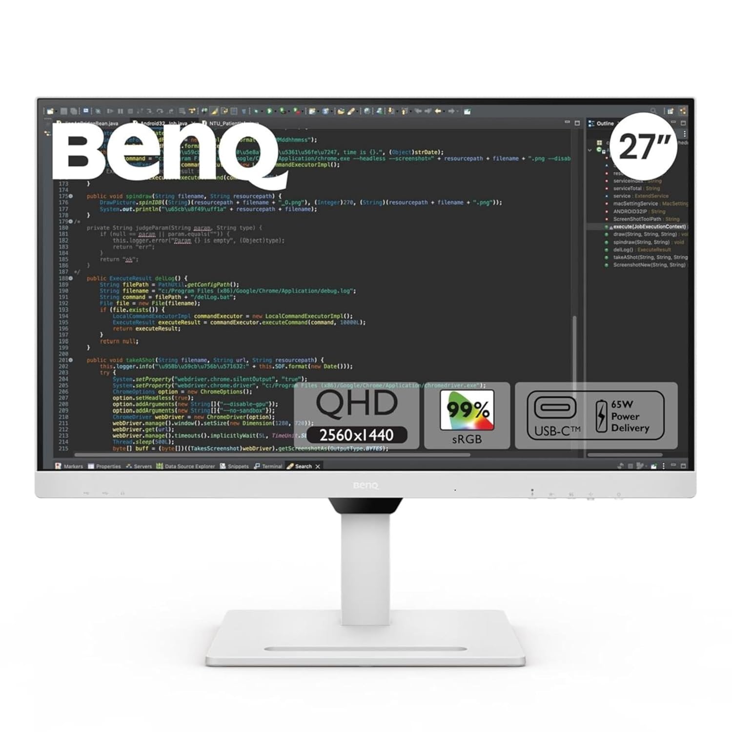 BenQ 27" 2K QHD USB-C Ergo Eye-Care Monitor, GW2790QT