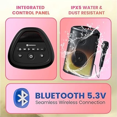 Portronics Dash 8 60W Bluetooth Party Speaker with Bass Boost Technology Portronics Dash 8 60W Bluetooth Party Speaker with Bass Boost Technology