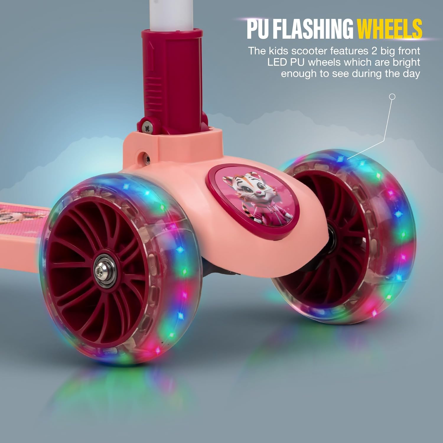 Baybee Kitty Kick Scooter for Kids, Foldable Kids Scooter- Pink Baybee Kitty Kick Scooter for Kids, Foldable Kids Scooter- Pink