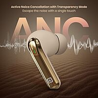 Portronics Twins 29 ANC – TWS Earbuds, 30H Battery Life, Active Noise Cancellation, Comfortable Fit, Stylish Beige Design, Perfect for Music Lovers and Calls, Seamless Connectivity, Lightweight.