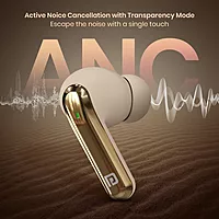 Portronics Twins 29 ANC – TWS Earbuds, 30H Battery Life, Active Noise Cancellation, Comfortable Fit, Stylish Beige Design, Perfect for Music Lovers and Calls, Seamless Connectivity, Lightweight.