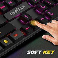Frontech DRAGON WARRIOR KB-0038P – RGB backlit USB gaming keyboard with mechanical feel, anti-ghosting & durable build. Designed for gamers.