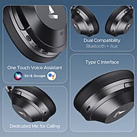 boAt Nirvana 751 ANC w/Hybrid Active Noise Cancelling, Up to 65 Hours Playtime, ASAP Charge, Ambient Sound Mode, Immersive Sound, Carry Pouch Bluetooth Wireless Over Ear Headphones