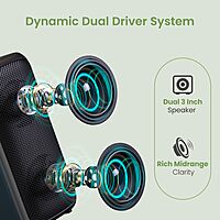 Portronics POR 2345 Rumble 25W Bluetooth Speaker – BT 5.3  Wired Mic  FM  AUXUSBMicroSD  Black