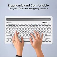 Portronics Bubble Dock Bluetooth + Wireless Keyboard  | Rechargeable | White | 1 Year Warranty