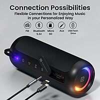 Portronics POR 2098 Breeze 5 25W Bluetooth Speaker – BT 5.3 | RGB | IPX5 | AUX/USB/TF | Black