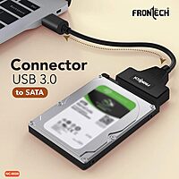Frontech NC-0038 USB 3.0 to SATA adapter enables fast data transfer from SATA HDD/SSD to USB—perfect for backups and drive access.
