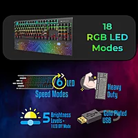 Zebronics RGB Keyboard (Zeb-max) features customizable RGB lighting, mechanical feel keys, and a durable design. Perfect for gamers and typists seeking style and performance in one package.