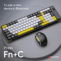 Coconut Diamond Rechargeable Wireless Keyboard & Mouse Combo (Multi-Device Support, 1 Year Warranty)