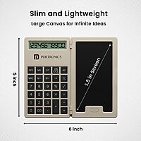 Portronics RuffPad CALC Mini LCD Writing Tablet (POR 2078) – 12.7cm Re-Writable Pad with Calculator