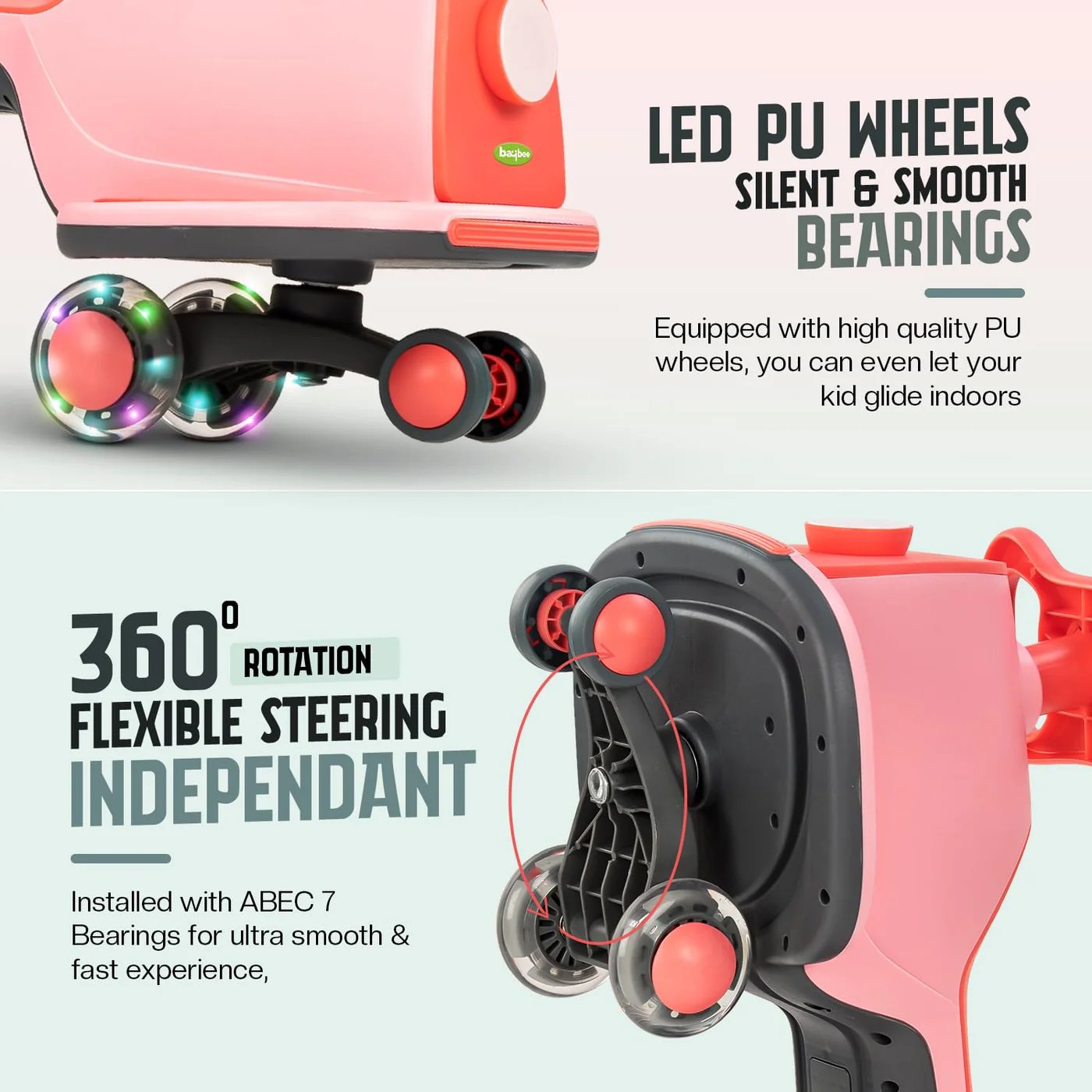 Baybee Nord Kids Magic Swing Car for Kids- Light Pink Baybee Nord Kids Magic Swing Car for Kids- Light Pink